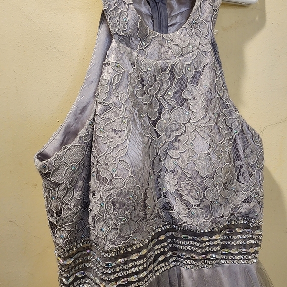 GINDY USA Silver Short Tule sleeveless Homecoming dress size S - Picture 15 of 16